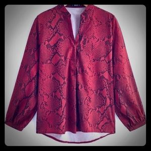 Snake skin silky tunic top